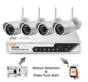 4CH Wireless NVR Kits with Video Push